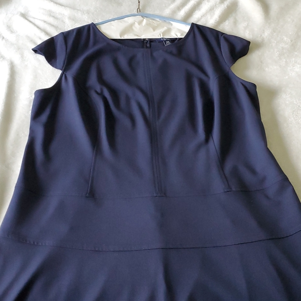 Chaps polyester navy blue dresd